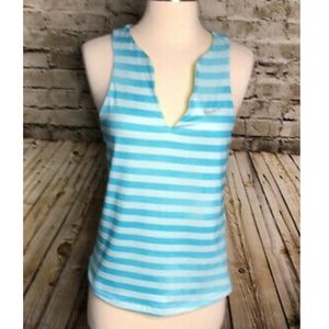 Nike Dri Fit Tank Top Striped blue and white Vneck